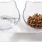 Double Elevated Cat Bowls with Raised Stand, 15 Tilted Cat Bowl Design Neck Guar