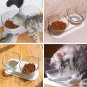 Double Elevated Cat Bowls with Raised Stand, 15 Tilted Cat Bowl Design Neck Guar