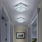 Modern Crystal Chandelier LED Ceiling Light Square 2 Layers Flush Mount Ceiling