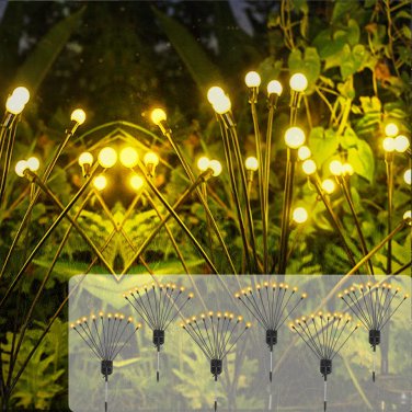Ladiwanka Firefly Lights Solar Outdoor, 6 Packs Solar Powered Firefly Lights,10