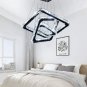 Diisunbihuo Modern Crystal Chandeliers LED Square Rings Chandelier Pendant Light