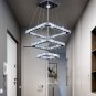 Diisunbihuo Modern Crystal Chandeliers LED Square Rings Chandelier Pendant Light