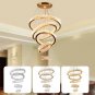 Dimmable Chandeliers LED Big Crystal Chandeliers Modern 5 Rings Pendant Light Ad