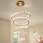 Dimmable Chandeliers LED Big Crystal Chandeliers Modern 5 Rings Pendant Light Ad