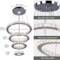 Crystal Chandeliers Modern LED Rings Pendant Light Adjustable Stainless Steel Ce