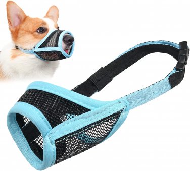 Mesh Dog Muzzle to Prevent Biting and Chewing, Breathable Adjustable Muzzles for