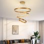 3-Rings D31.5ââ Modern Crystal LED Chandelier Gold Dimmable Flush Mount High Cei