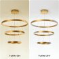 3-Rings D31.5ââ Modern Crystal LED Chandelier Gold Dimmable Flush Mount High Cei