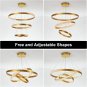 3-Rings D31.5ââ Modern Crystal LED Chandelier Gold Dimmable Flush Mount High Cei