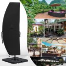 600D Patio Umbrella Parasol Cover Waterproof Outdoor Anti-Uv Protective Cover wi