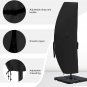 600D Patio Umbrella Parasol Cover Waterproof Outdoor Anti-Uv Protective Cover wi