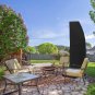 600D Patio Umbrella Parasol Cover Waterproof Outdoor Anti-Uv Protective Cover wi