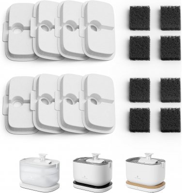 8 Packs Replacement Filters for Dockstream Cat Water Fountain PLWF105