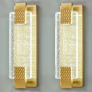 Gold Wall Sconces Set of Two Modern Bathroom Sconces LED Vanity Lights 15'' Bubb