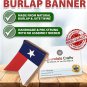 Burlap Texas Banner for Texas Themed Party Supplies - Jute Texas Lone Star State