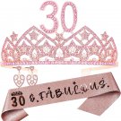 30Th Birthday Gifts for Her,30 & Fabulous Sash,30Th Bday Tiara,30Th Birthday Cro