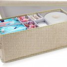 Tampon Holder for Bathroom, Bathroom Storage Containers with Lid, Adjustable Div