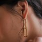 18K Gold Plated Hoop Earrings Convertible Twisted Rope Chain Link Earrings for W