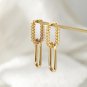 18K Gold Plated Hoop Earrings Convertible Twisted Rope Chain Link Earrings for W