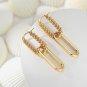 18K Gold Plated Hoop Earrings Convertible Twisted Rope Chain Link Earrings for W