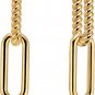 18K Gold Plated Hoop Earrings Convertible Twisted Rope Chain Link Earrings for W