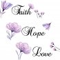 Lchen Faith Hope Love Wall Sticker Purple Lily Flower PVC Wall Decal Home Backgr