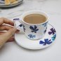 Guangyang 12 Pieces Fine Porcelain Cups and Saucers Set, 7Oz/220Ml Tea Set, Flow