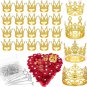324 Pcs Gold Flower Bouquet Accessories 300 Pcs Diamond Pins for Flowers Bouquet