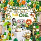 Party Spot！99 Pcs Wild One Birthday Decorations, Jungle Theme Birthday Decoratio