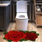 Rose Bath Rug 2X3,Red Bathroom Rug Shaggy Bath Mat Plush Water Absorbent Rug for