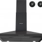 FIREGAS Black Range Hood 30 Inch, Black Stainless Range Hood 30 Inch with 3 Spee