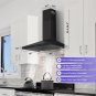 FIREGAS Black Range Hood 30 Inch, Black Stainless Range Hood 30 Inch with 3 Spee