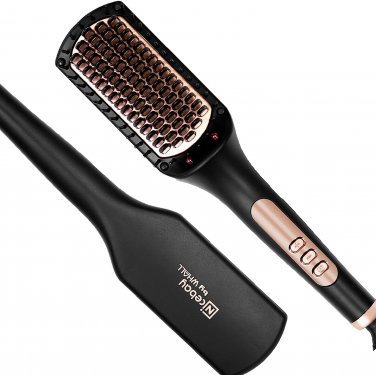 Nicebay Hair Straightener Brush, Ionic Hair Straightener Comb with 6 Temp,Auto-O