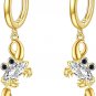 Crab Huggie Earrings Sterling Silver Cubic Zirconia Crab Drop Hoop Earrings Sea