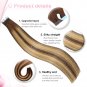 Evala Tape in Hair Extensions Human Hair Chocolate Brown to Dark Blonde #T4/P27/