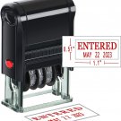 Self-Inking Date Stamp with Entered Office Rubber Entered Phrase & Date Stamp fo