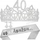 40Th Birthday,40Th Birthday Tiara and Sash,40 & Fabulous,40Th Birthday Crown,40