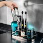 Glass Mouthwash Dispenser, 25 OZ Mouthwash Bottle with Stainless Steel Toothbrus
