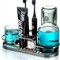 Glass Mouthwash Dispenser, 25 OZ Mouthwash Bottle with Stainless Steel Toothbrus