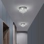 Deckrico Crystal Chandelier Modern LED Ceiling Light 3 Lights Flush Mount Stainl