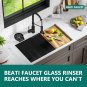 Glass Rinser for Kitchen Sink Attachment Stainless Steel/Matte Black Cup Washer