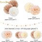 Wedding Party Decorations Set, 15PCS Ivory White Tissue Paper Pom Poms, Boho Bri