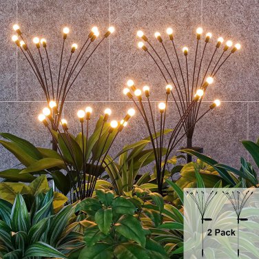 Solar Garden Lights,Upgraded Solar Swaying Light with 20 LED Starburst,Outdoor W