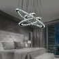 KKMYWAN Modern Crystal Chandelier Dimmable 3 Ring LED Chandelier round Pendant L