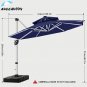 9FT Cantilever Patio Umbrella Double Top round Umbrella Outdoor Offset Umbrella