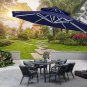 9FT Cantilever Patio Umbrella Double Top round Umbrella Outdoor Offset Umbrella