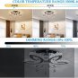 21.7'' Crystal Chandelier Modern Flush Mount Ceiling Light Fixture LED Crystal C