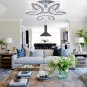 21.7'' Crystal Chandelier Modern Flush Mount Ceiling Light Fixture LED Crystal C