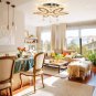 21.7'' Crystal Chandelier Modern Flush Mount Ceiling Light Fixture LED Crystal C