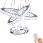 Modern Crystal Chandeliers DIY 3 Rings Dimmable Ceiling Light Fixture LED Pendan